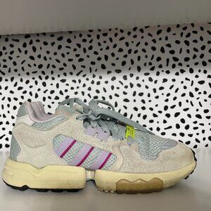 Share Adidas ZX Torsion Green Tint Women’s Mesh Suede Sneakers Purple Striped Si